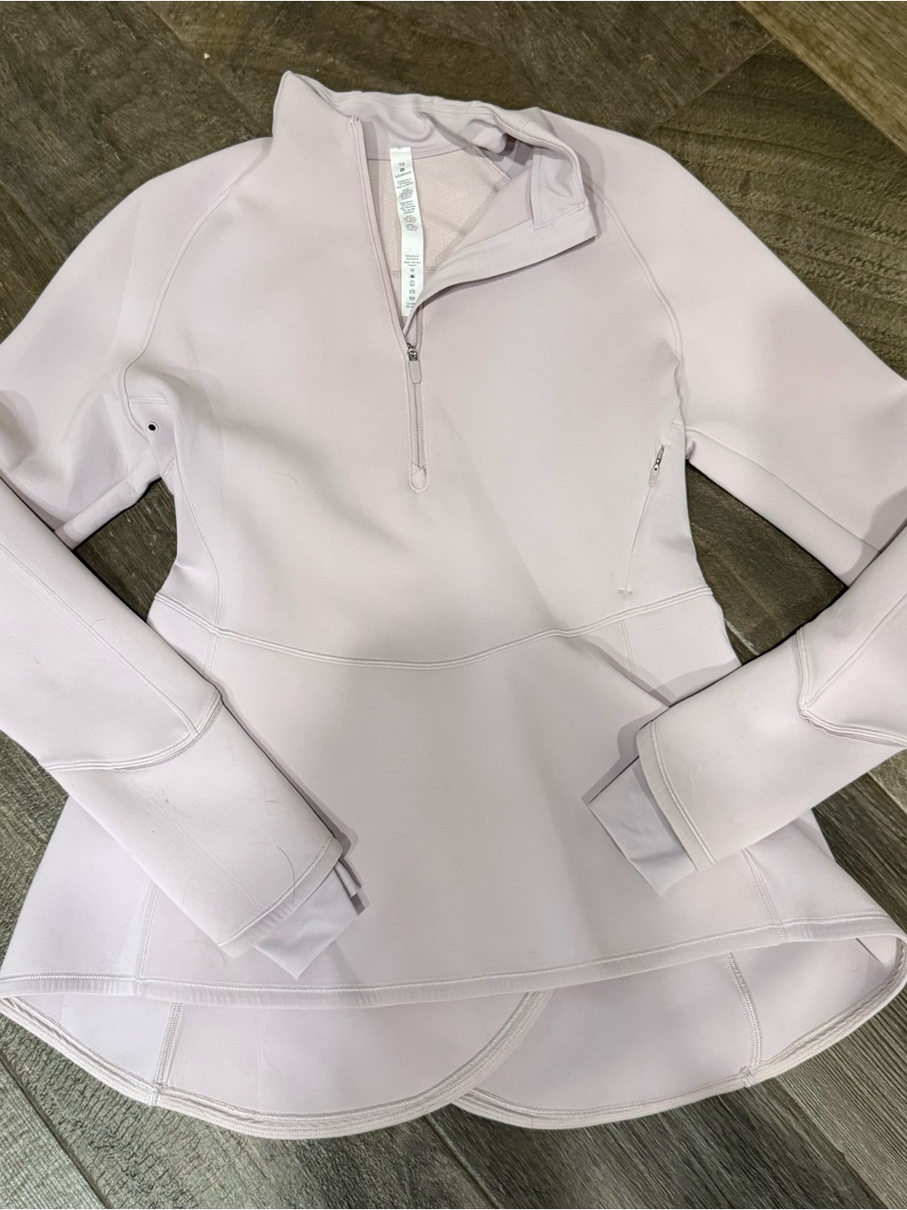 Lululemon Weather or Not 1/2 Zip Peplum Pullover Pink Lavender Jacket - Size 10